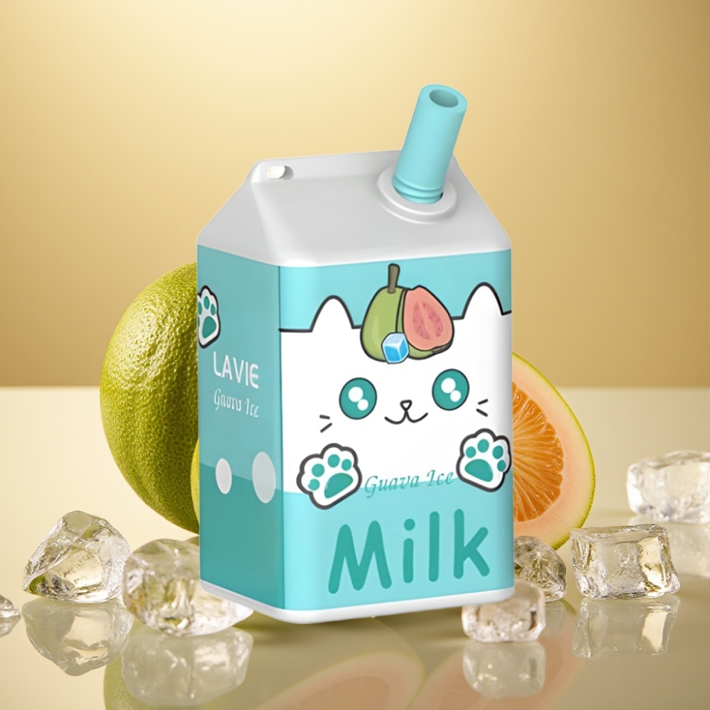 LAVIE Milk 7000 Pufova Težina 0058 kg Dimenzije 37×34×65 cm Okus Guava Led i Lavie Milk 7000 Pufova Jednokratna Vape Guava Led