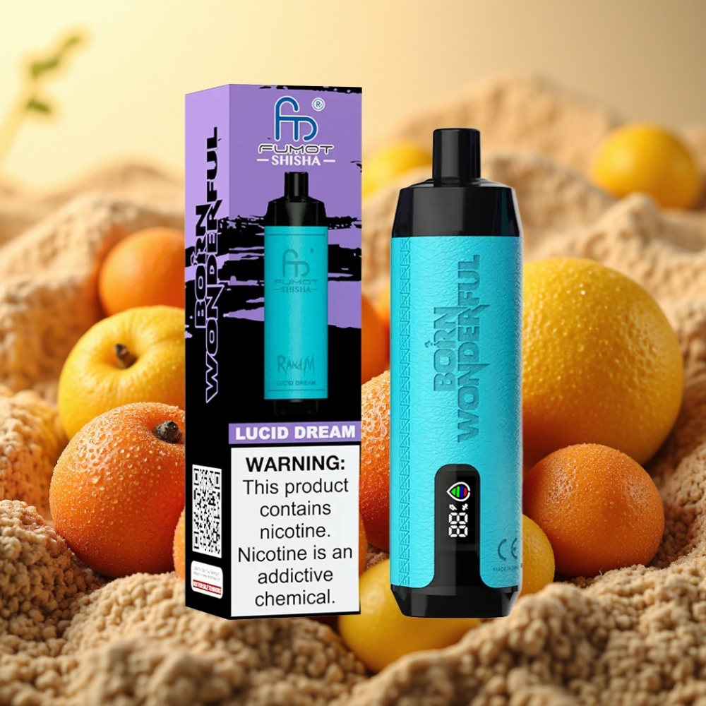 RandM Fumot Shisha 10000 Puffs 18ml 850mAh 06ohm Type-C 05 Nikotin Okus Lucid San