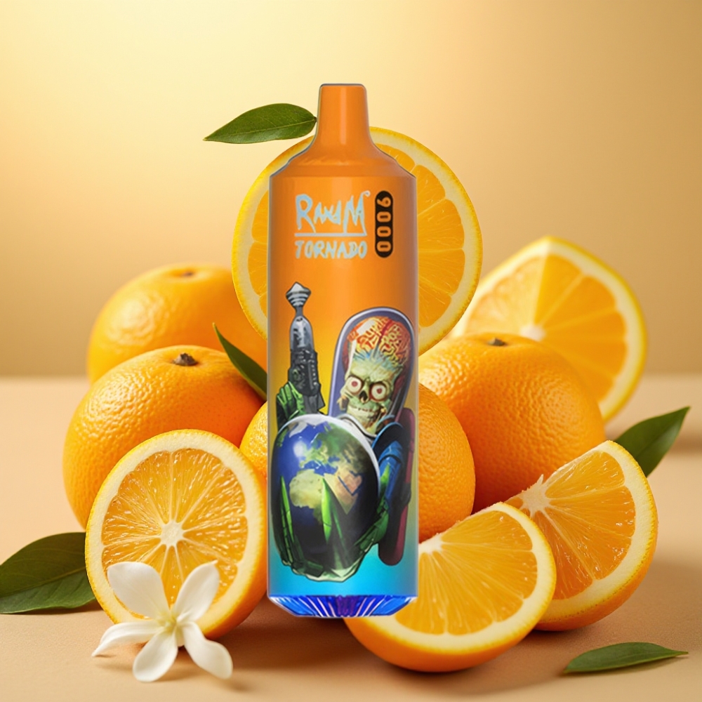RandM Tornado 9000 Puffs 850mAh 18mL Mrežasti Coil RGB Orange Soda