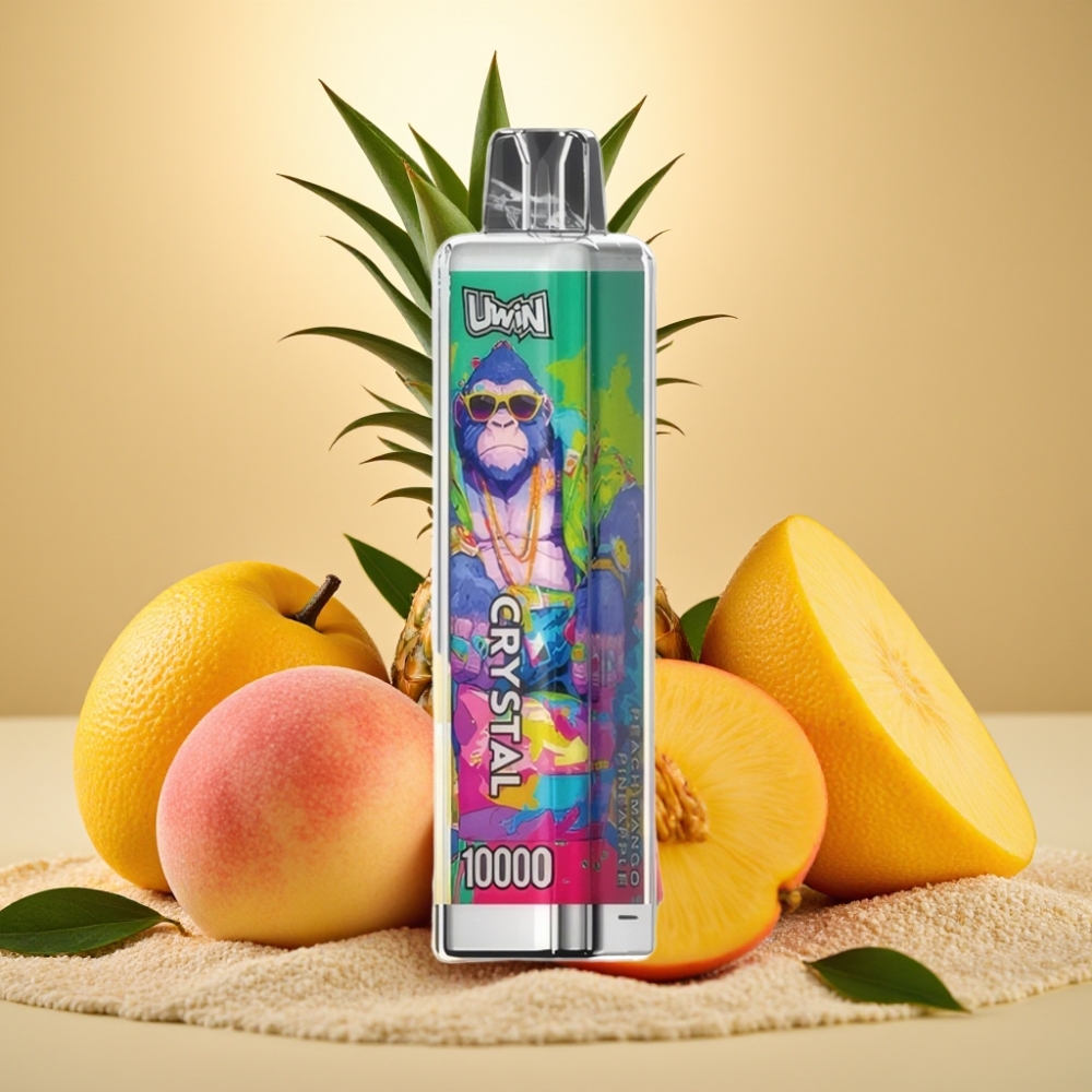 UWIN Crystal 10000 Pufova 18ml 650mAh Type-C 08 Ohm RGB Breskva Mango Ananas