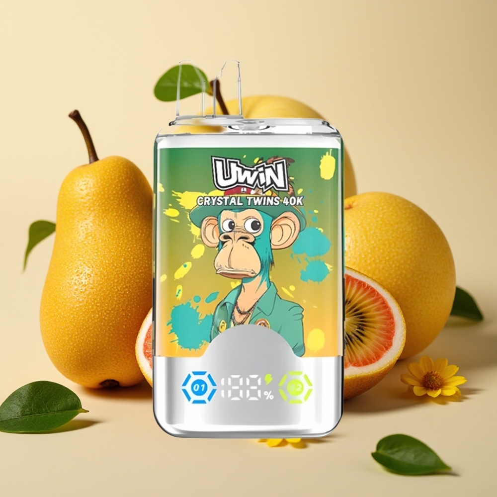 UWIN Crystal Twins 40000 Puffs 06 Ohm 32ml Kiwi Mараkaja Guava Dvije Jabuke