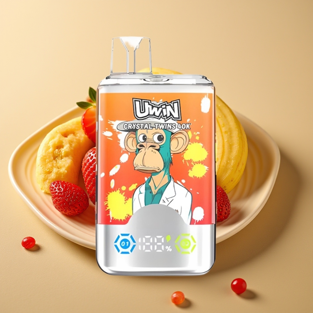 UWIN Crystal Twins 40000 Puffs Dual Okus 06 Ohm 850mAh Tip-C Jagoda Banana Ljubav 66