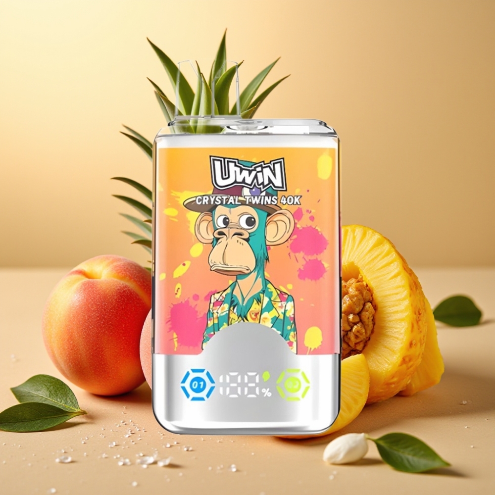 UWIN Crystal Twins 40000 Pufova Dvostruki Okus Breskva Mango Ananas Red Bull 06 Ohm 32ml