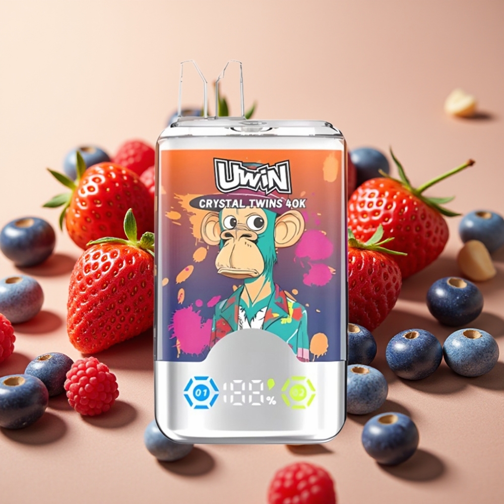 UWIN Crystal Twins 40000 Pufova Dvostruki Okus Jagoda Malina Trešnja Mr Blue 32ml 850mAh