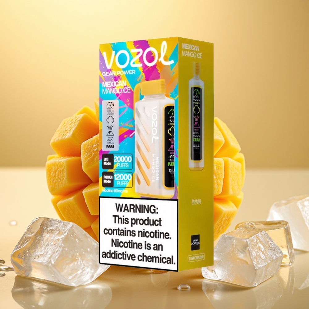 VOZOL Gear Power 20000 Puffs SiLC Tech Dual Mesh Coil 20mL 5 Meksički Mango Led