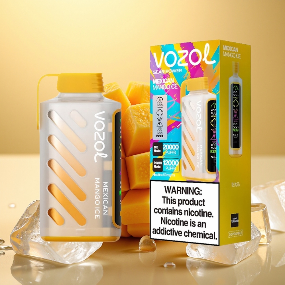 VOZOL Gear Power 20000 Puffs SiLC Tech Dual Mesh Coil 20mL 5 Meksički Mango Led