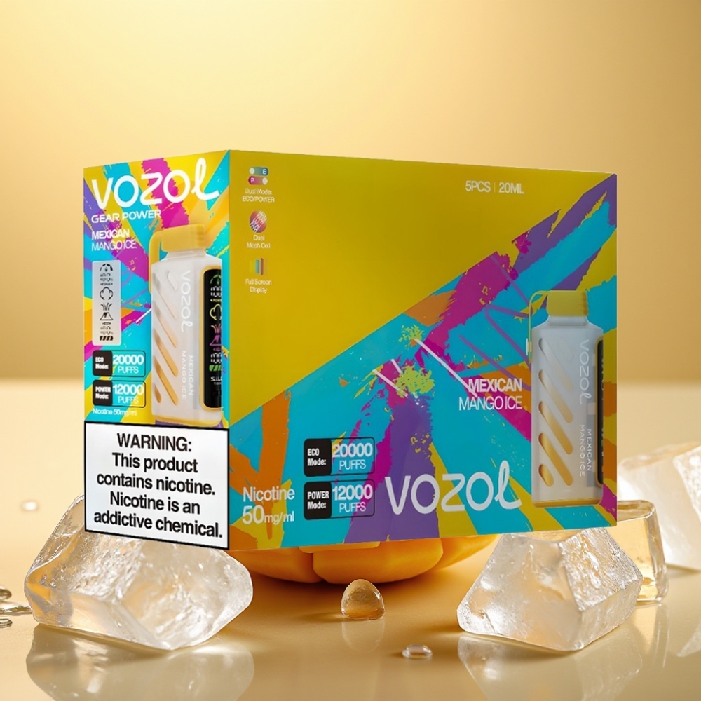 VOZOL Gear Power 20000 Puffs SiLC Tech Dual Mesh Coil 20mL 5 Meksički Mango Led