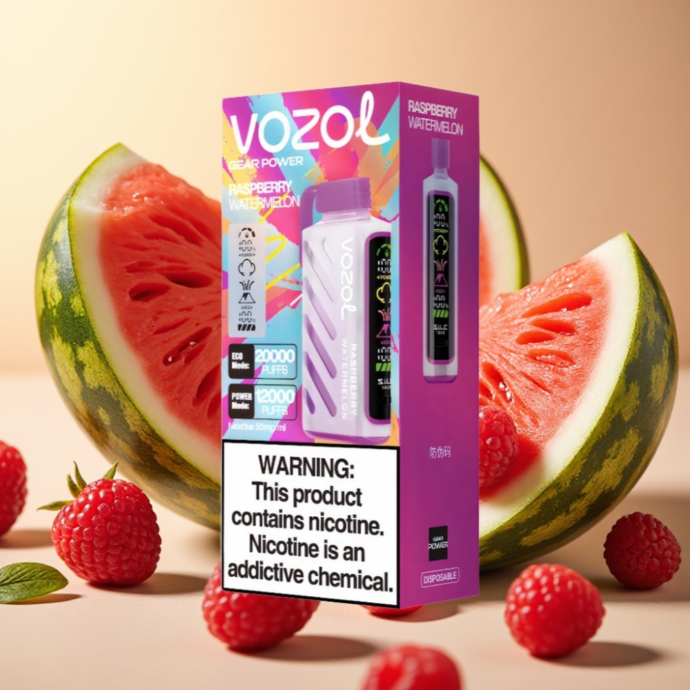 VOZOL Gear Power 20000 Pufova SiLC Tech Dual Mesh Coil 20mL Malina Lubenica