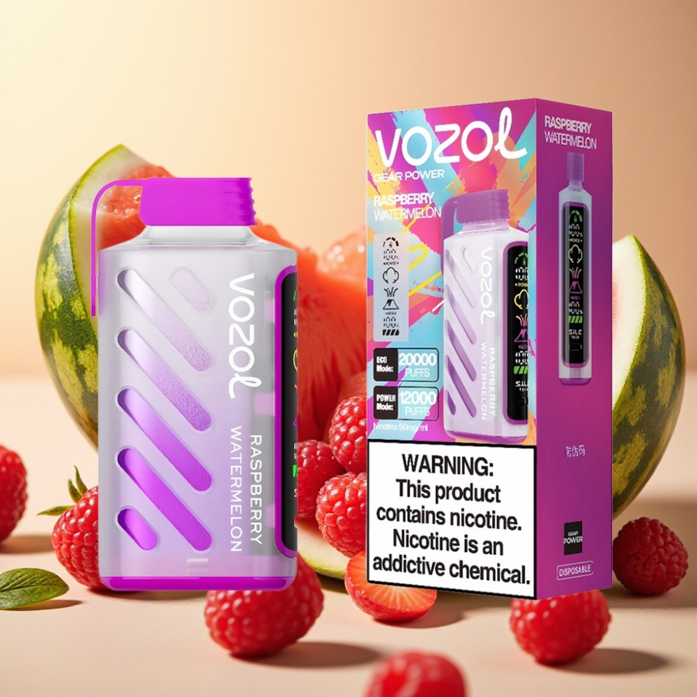 VOZOL Gear Power 20000 Pufova SiLC Tech Dual Mesh Coil 20mL Malina Lubenica