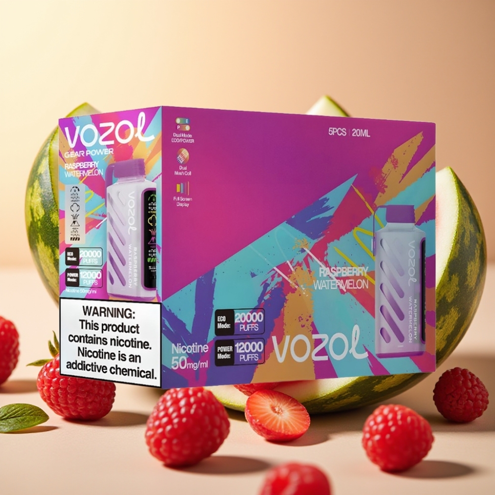 VOZOL Gear Power 20000 Pufova SiLC Tech Dual Mesh Coil 20mL Malina Lubenica
