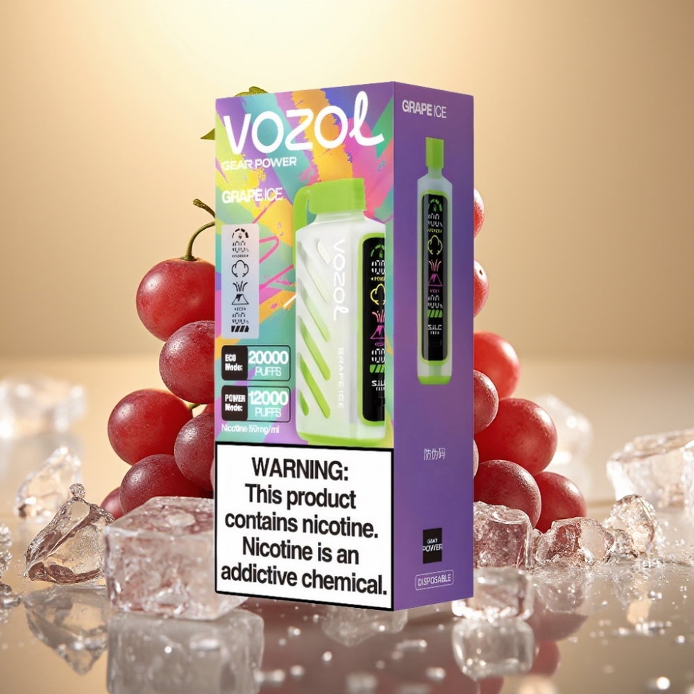 VOZOL Gear Power 20000 Punišci Dual Mesh Coil Grožđe Led SiLC Tech Full Screen Display