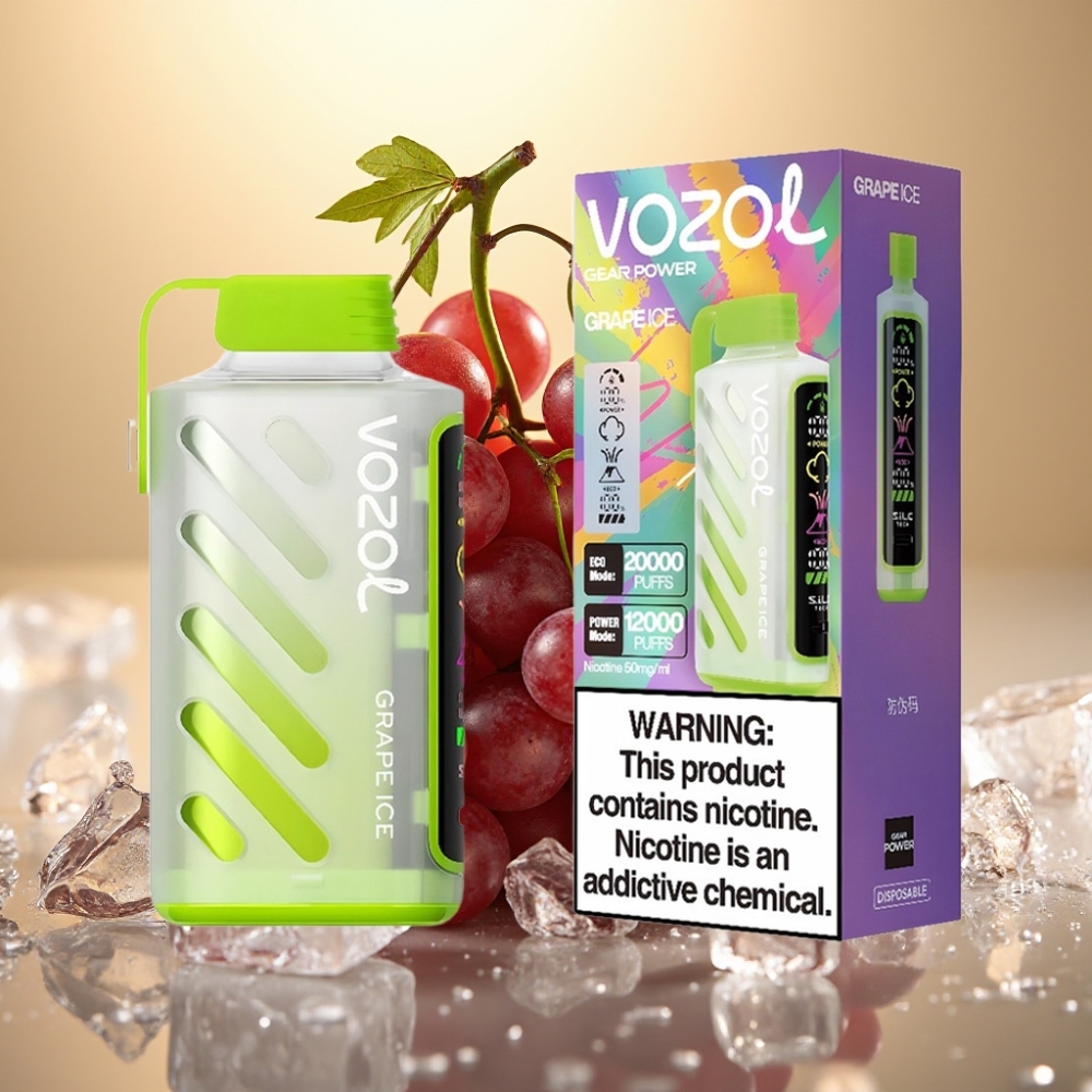 VOZOL Gear Power 20000 Punišci Dual Mesh Coil Grožđe Led SiLC Tech Full Screen Display