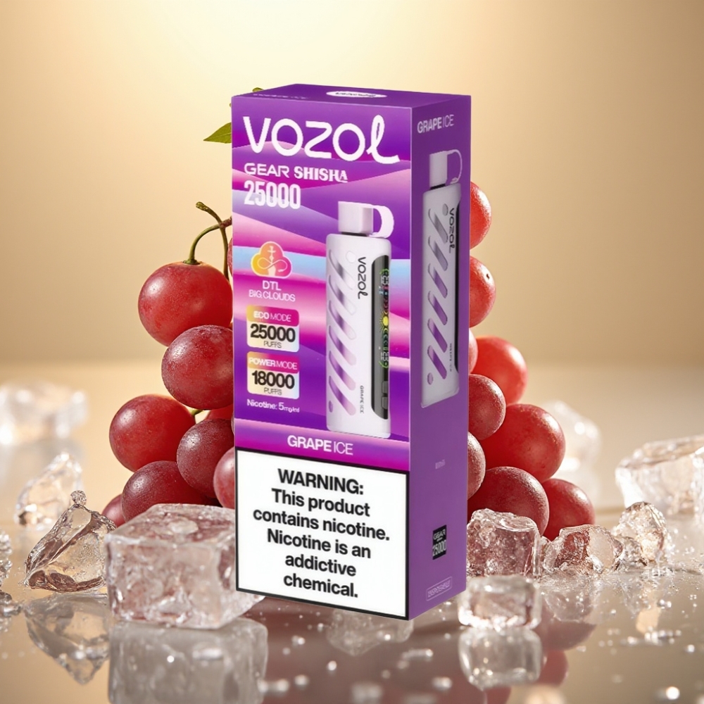 VOZOL Gear Shisha 25000 Puffs Dual Mesh 5mg/ml Ledena Grožđica