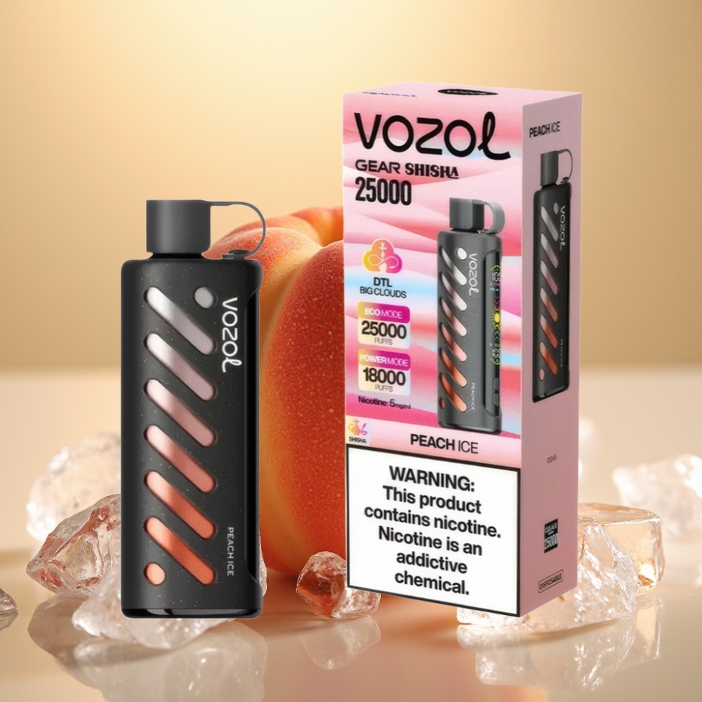VOZOL Gear Shisha 25000 Puffs SiLC Tech Dual Mesh 1000mAh Breskva Led