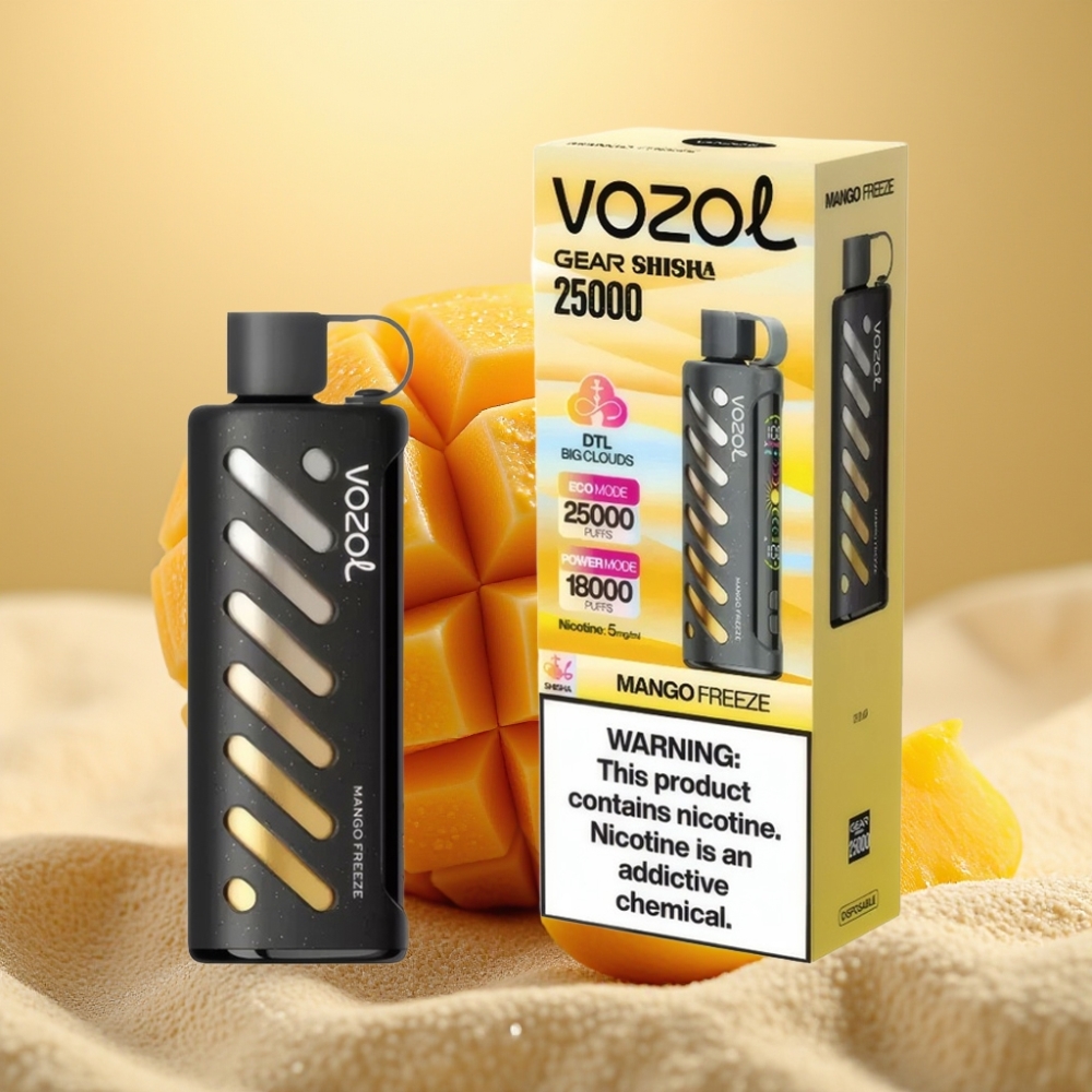 VOZOL Gear Shisha 25000 Puffs SiLC Tech Dual Mesh Mango Ledeni