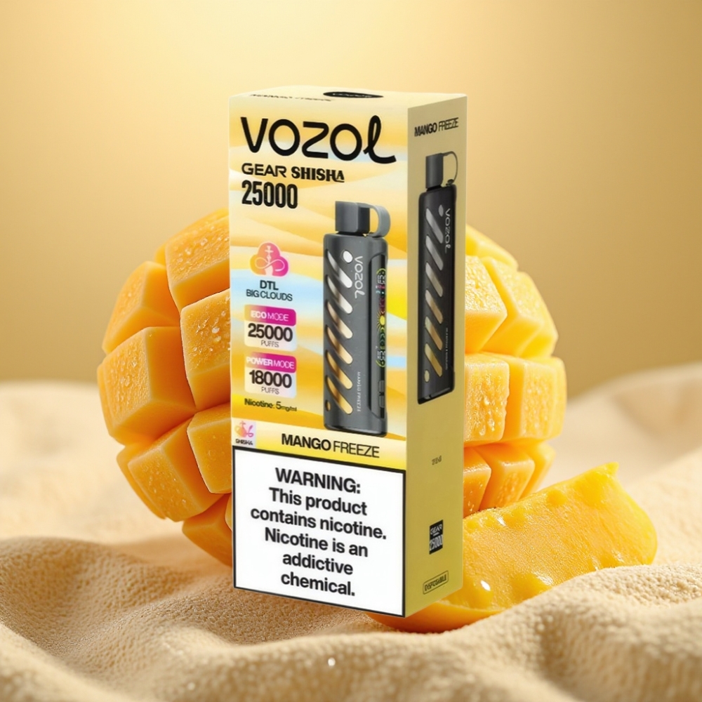 VOZOL Gear Shisha 25000 Puffs SiLC Tech Dual Mesh Mango Ledeni