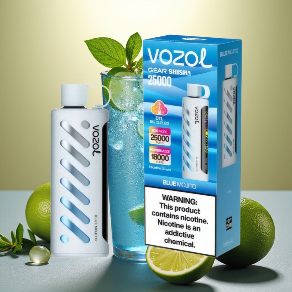 VOZOL Gear Shisha 25000 Puffs SiLC Tech Dual Mesh Plavi Mojito