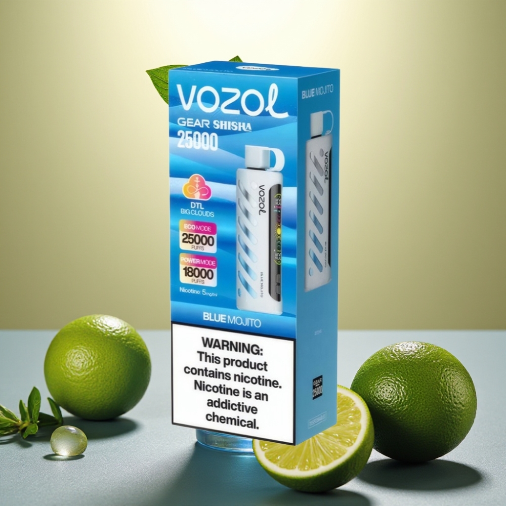 VOZOL Gear Shisha 25000 Puffs SiLC Tech Dual Mesh Plavi Mojito
