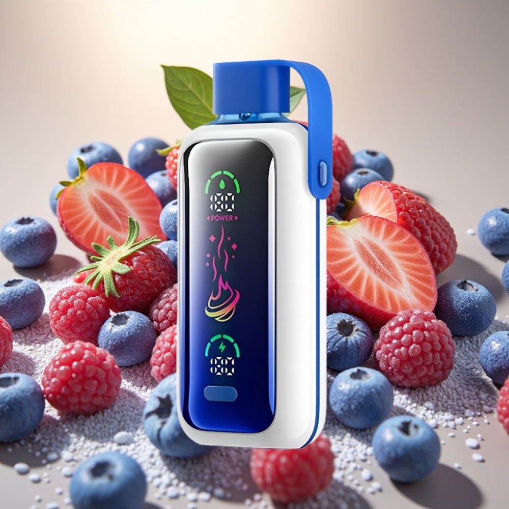 VOZOL Star 20000 Puffs 22 HD zrcalni ekran Dual mesh 650mAh Plavi Razz Led