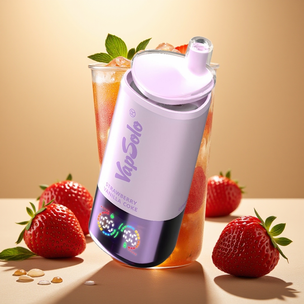 VapSolo Triple 30000 Puffs 40ml 20/50mg/jaglica Type-C Jagoda-Vanila Kola