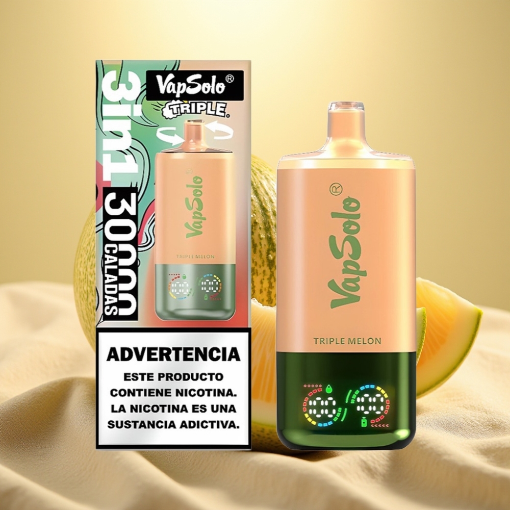 VapSolo Triple 30000 Puffs 40ml 20mg/50mg Tip-C Trostruka Dinja
