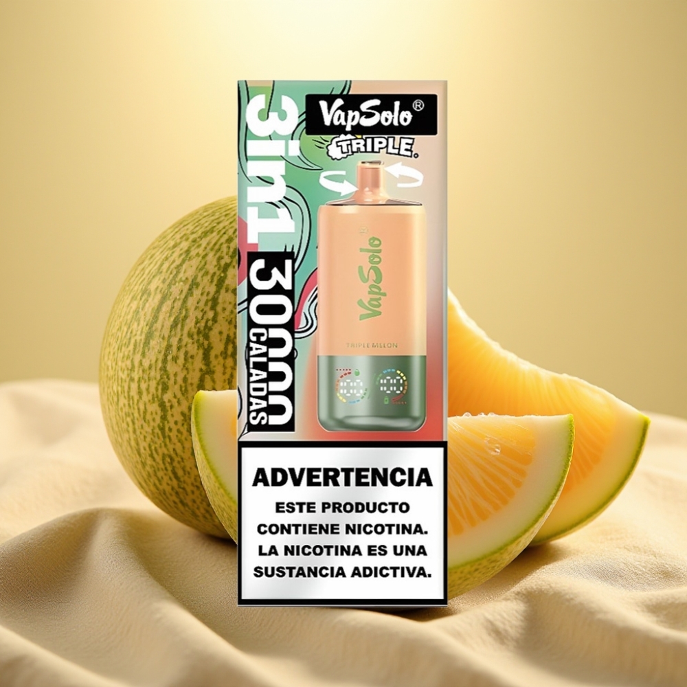 VapSolo Triple 30000 Puffs 40ml 20mg/50mg Tip-C Trostruka Dinja