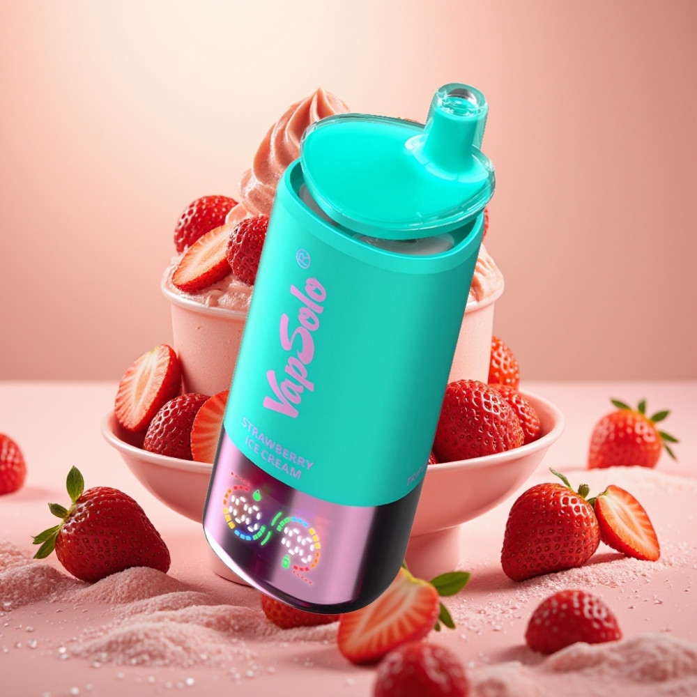 VapSolo Triple 30000 Puffs 40ml 3 Tankova Type-C Jagoda Sladoled