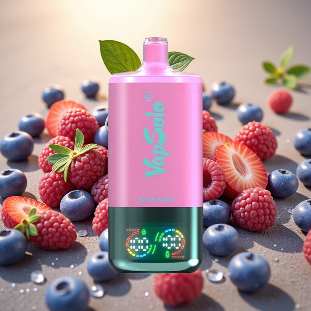 VapSolo Triple 30000 Puffs 40ml Plava Malina Tip-C 3 Spremnika