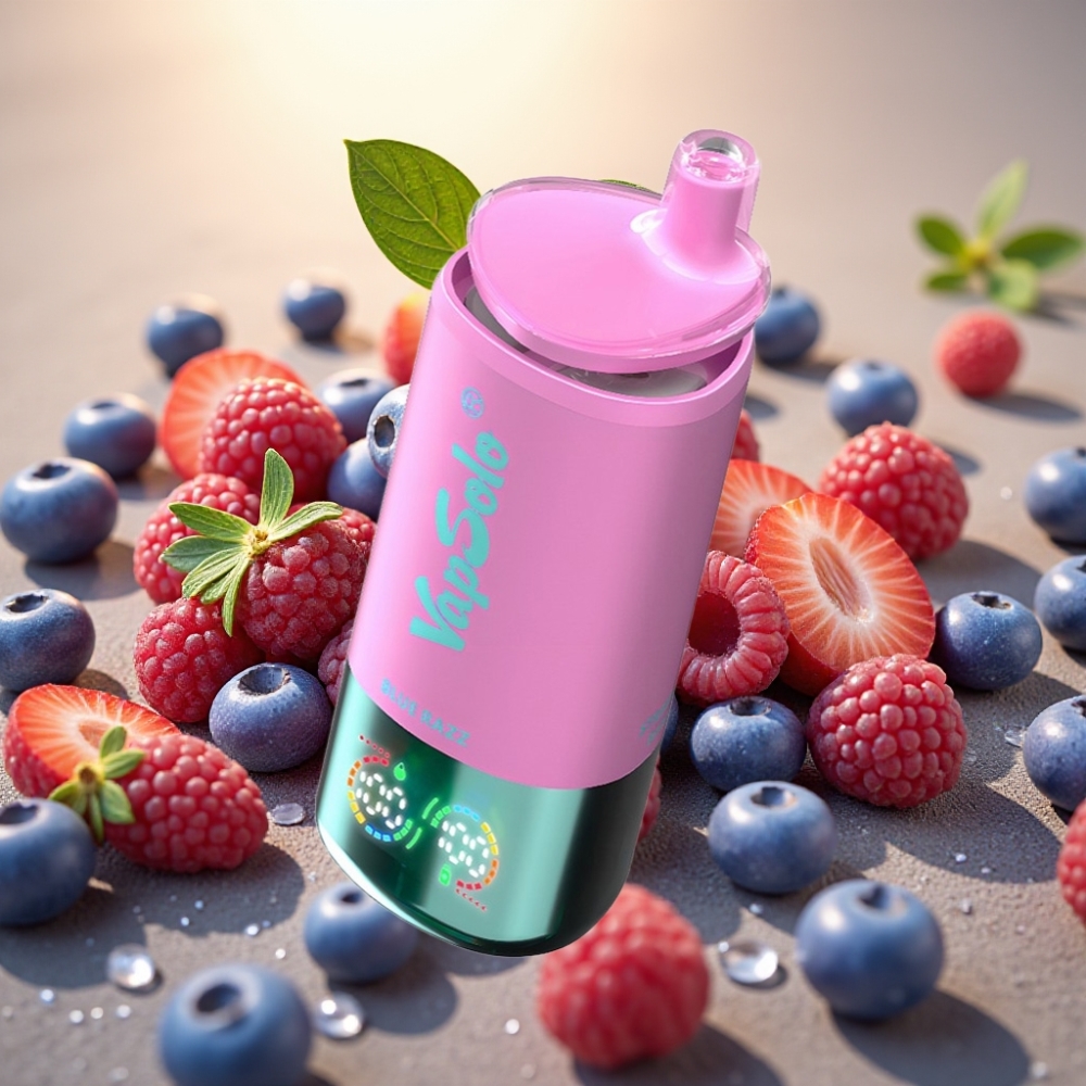 VapSolo Triple 30000 Puffs 40ml Plava Malina Tip-C 3 Spremnika