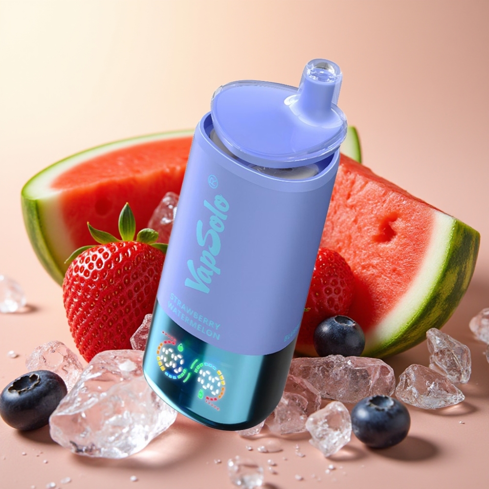 VapSolo Triple 30000 Puffs 40ml Type-C Jagoda Lubenica  Borovnica Led