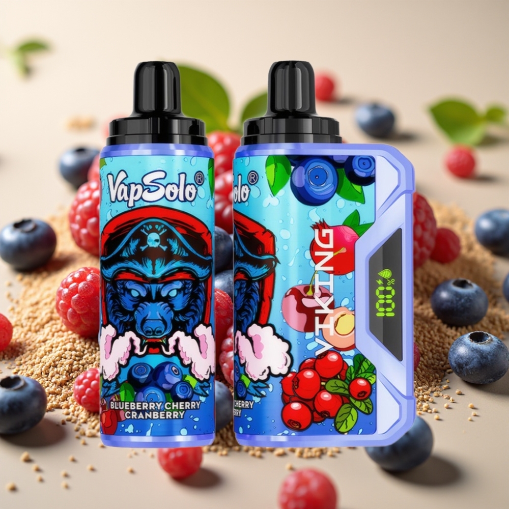 VapSolo VIKING 12000 Puffs 22ml Tip-C Borovnica Trešnja Brusnica