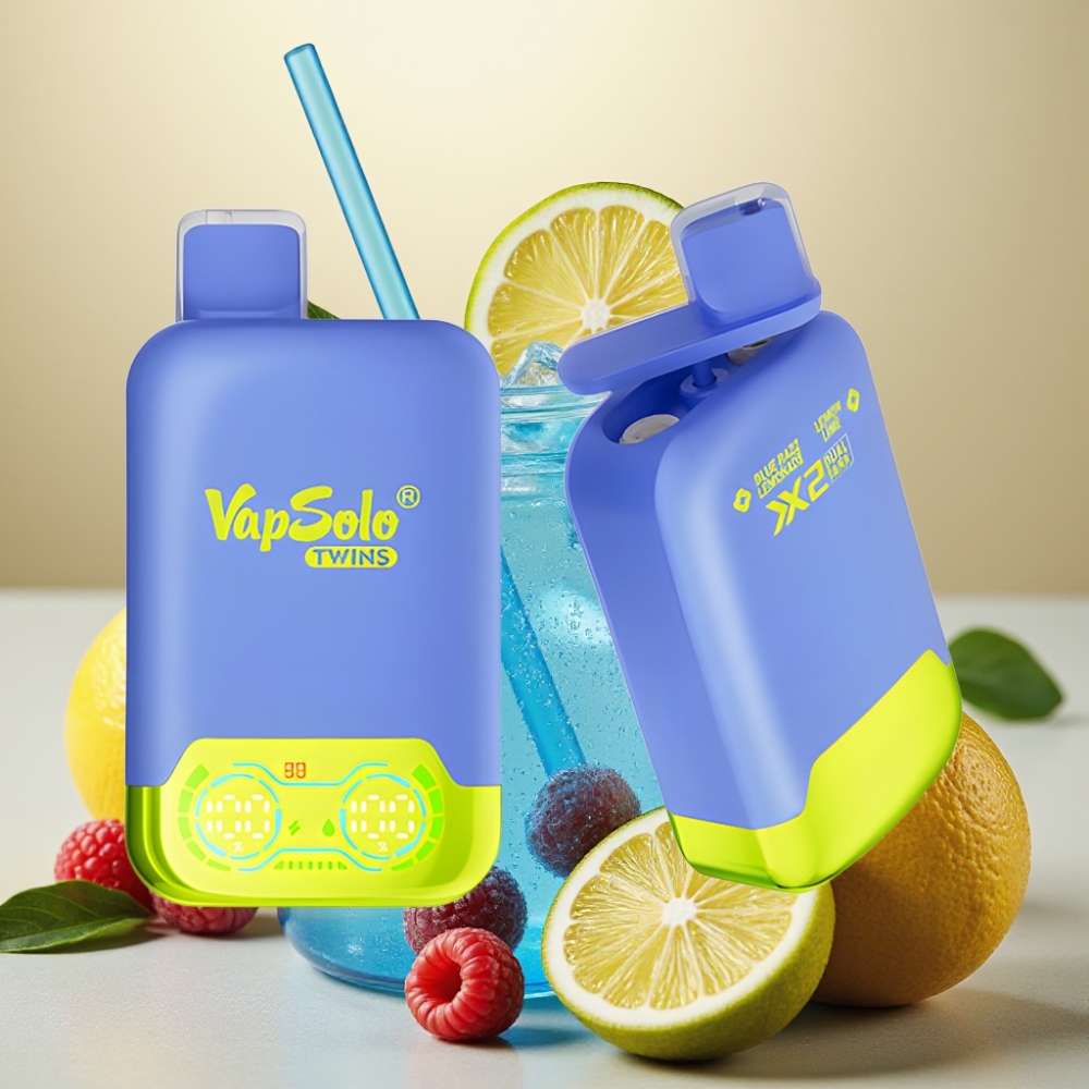 Vapsolo Twins 20000 Puffs 40ml Plava Malina Limunada  Limeta Type-C