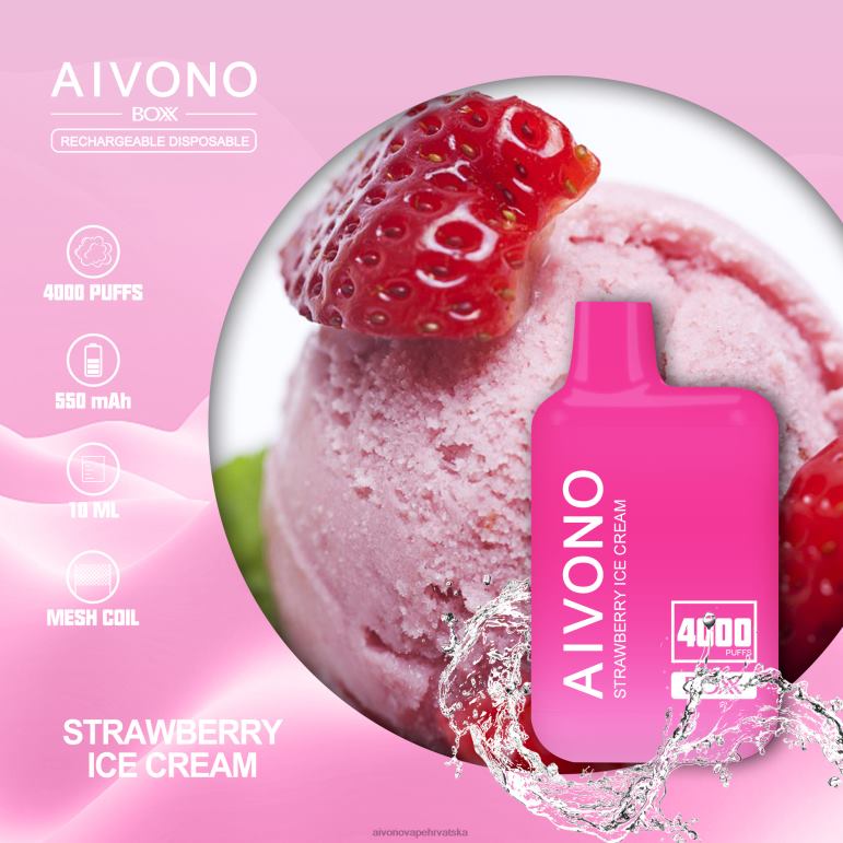 Aivono AIM BOXX 4000 sladoled od jagoda - F4042221 Aivono Vape Price