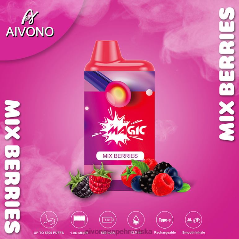 Aivono AIM MAGIC 5800 kutija za cigarete pomiješati bobičasto voće - F4042100 Aivono Vape Hrvatska