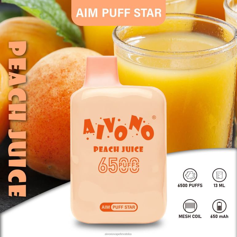 Aivono AIM PUFF STAR 6500 sok od breskve - F4042289 Aivono Vape Price
