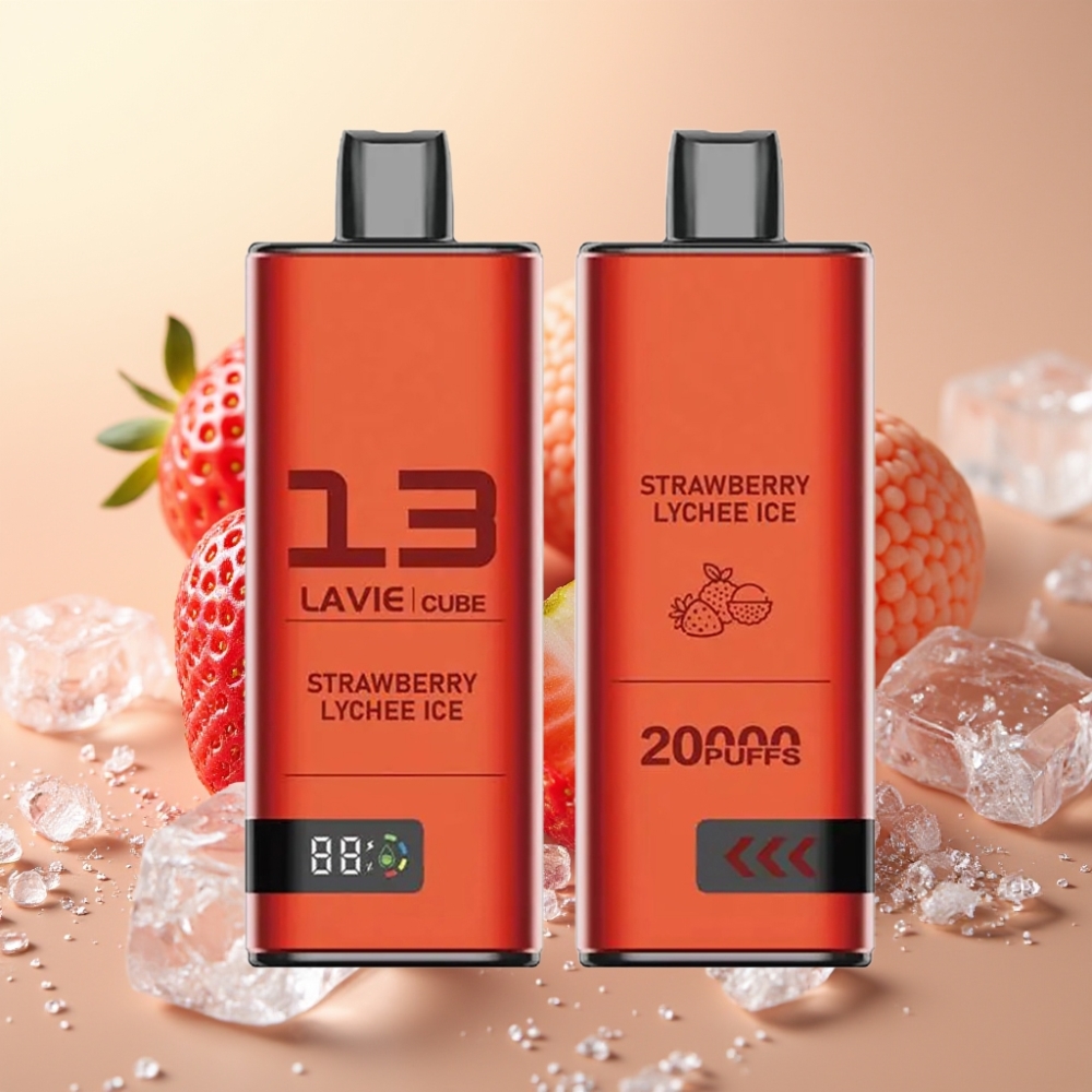 Lavie Cube 20000 Pufova Jednokratna E-cigareta Jagoda Liči Led 28ML 5% Type C