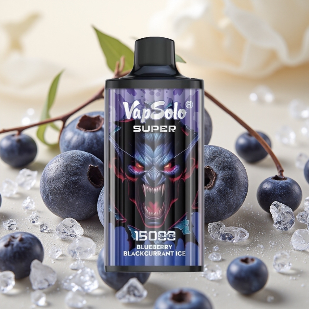 Vapsolo Super 15000 Puffs 40ml 850mah Type-C Borovnica Ribizla Led