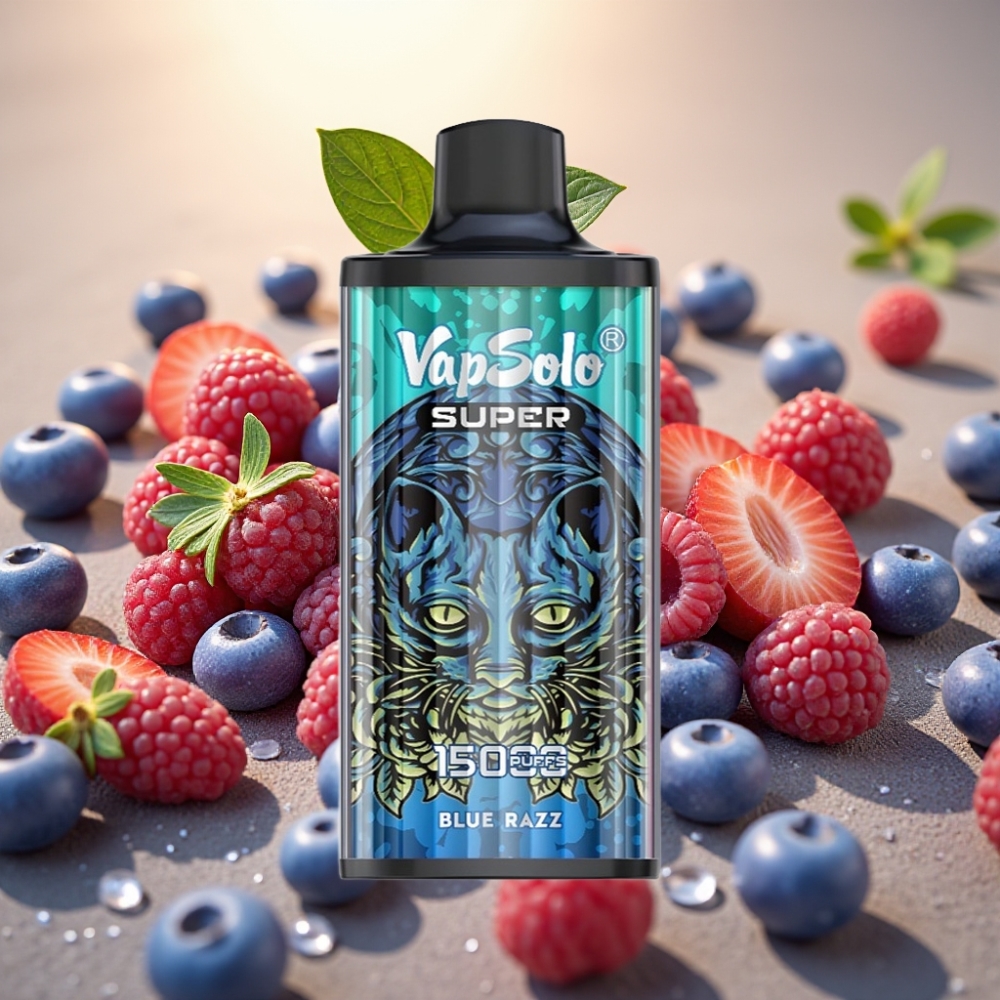 Vapsolo Super 15000 puffs 40ml 850mah Type-C Plava Malina