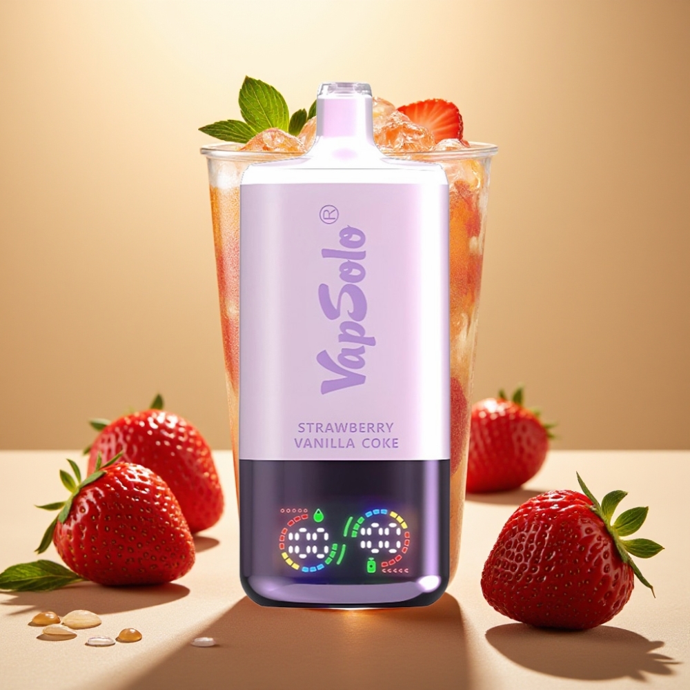 VapSolo Triple 30000 Puffs 40ml 20/50mg/jaglica Type-C Jagoda-Vanila Kola