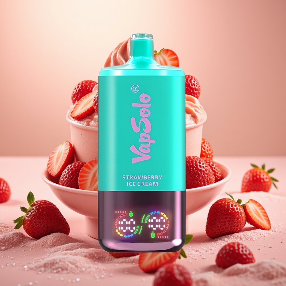 VapSolo Triple 30000 Puffs 40ml 3 Tankova Type-C Jagoda Sladoled