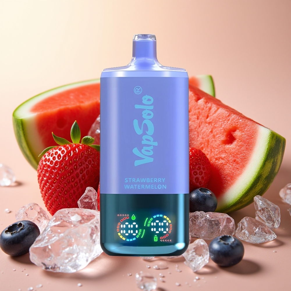 VapSolo Triple 30000 Puffs 40ml Type-C Jagoda Lubenica & Borovnica Led