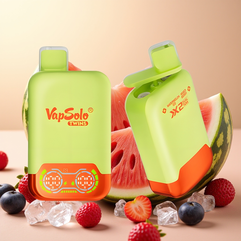 Vapsolo Twins 20000 Puffs 40ml 20mg/50mg Tip-C Lubenica Led & Mješovito Bobice