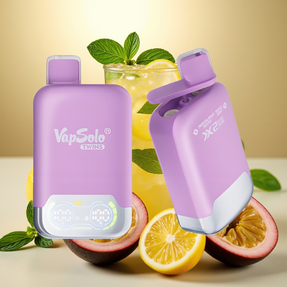 Vapsolo Twins 20000 Puffs 40ml 20mg/50mg Type-C Marakuja Mojito & Trostruka Metvica