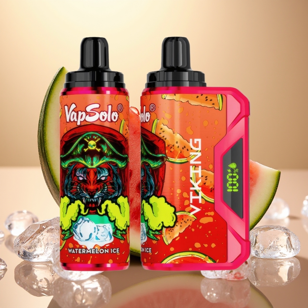 VapSolo VIKING 12000 Puffova 22ml LED Tip-C Lubenica Led