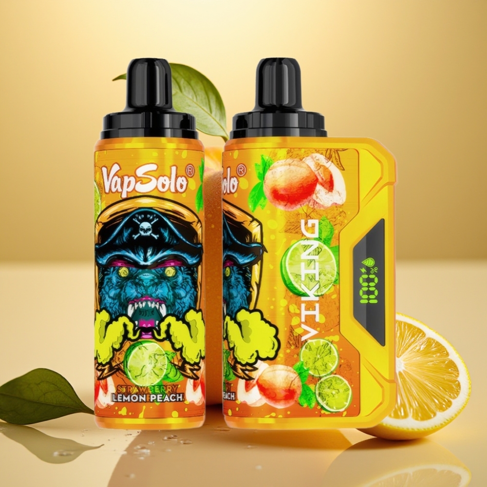 VapSolo VIKING 12000 Pufova Jednokratna Vape Limun Breskva 22ml Type-C LED